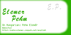 elemer pehm business card
